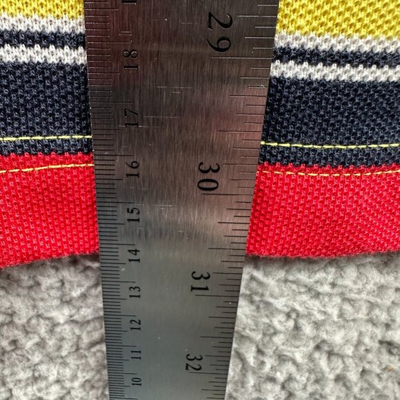 CU‎ Sportswear Mens Polo Shirt 3XL Red Yellow Striped Pullover Short Sleeve - Picture 8 of 11